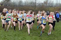 Start of under-17s  and 20s  women 2012 North East Championships, Summerhill Country Park, Hartlepool.